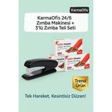 KarmaOfis 24/6 Zımba Makinesi + 3’lü Noki 24/6 Bakır Zımba Teli Seti (Toplam 3000 Tel)