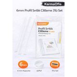 KarmaOfis 6mm Profil Sırtlık Ciltleme 3’lü Set – Şeffaf, 30-40 Sayfa Ciltleme Kapasiteli