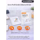 KarmaOfis 6mm Profil Sırtlık Ciltleme 6’lı Set – Şeffaf, 30-40 Sayfa Ciltleme Kapasiteli