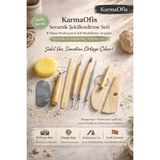 KarmaOfis 8’li Seramik & Kil Modelleme Seti | Çömlekçilik, Polimer Kil, Heykel Araçları - Beyaz