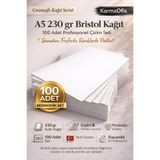 KarmaOfis A5 230 gr Bristol Kağıt 100 Adet – Kalın, Pürüzsüz, Marker & Teknik Çizim