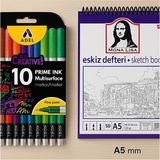 KarmaOfis A5 Eskiz Defteri + Fineliner 10 Lu Ince Uçlu Set