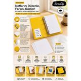 KarmaOfis A5 Sarı 4 Halkalı Klasör Seti | 25 Adet 230 gr Kalın Kağıt + 25 Adet A5 Poşet Dosya + Iç Cepli Organizer