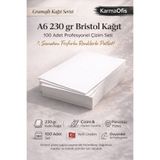 KarmaOfis A6 230 gr Bristol Kağıt 100 Adet – Kalın, Pürüzsüz, Marker & Teknik Çizim Uyumlu