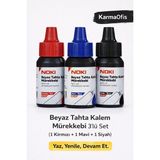 KarmaOfis Beyaz Tahta Kalemi Mürekkep Seti (3 Mürekkep)