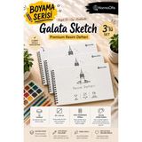 KarmaOfis Boyama Serisi Spiralli Resim Defteri 25X35 cm 30 Yaprak 110 gr Çizim Kağıdı 3 Adet | Yatay Kullanım | Kısa Kenardan Spiral