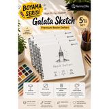 KarmaOfis Boyama Serisi Spiralli Resim Defteri 25X35 cm 30 Yaprak 110 gr Çizim Kağıdı 5 Adet | Yatay Kullanım | Kısa Kenardan Spiral