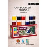 KarmaOfis Cam Boya Seti Su Bazlı 10×20 ml | 10 Renk Dekoratif Cam Boyası