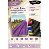 KarmaOfis Color Flow Planlama Serisi Premium Ivory Defter ve 14 Renk 0.4 mm Fineliner Kalem Seti | 112 Yaprak 15X21 cm Çizgisiz Defter | Bullet Journal, Günlük ve Not Alma Seti