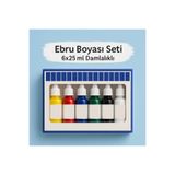 KarmaOfis Ebru Boyası Seti 6x25 ml Damlalıklı – 6 Renk