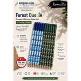 KarmaOfis Forest Duo Premium Hb Kurşun Kalem Seti 12’li Köşeli Gövde Bulut Desenli Yerli Üretim - 12 Adet