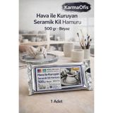 KarmaOfis Hava ile Kuruyan Seramik Kil Hamuru 500 gr Beyaz – 1 Adet