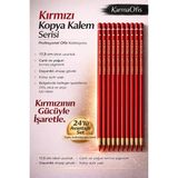 KarmaOfis Kırmızı Başlık Kalemi 24’lü Set 17,5 cm – Profesyonel Kırmızı Kopya Kalem Ofis Okul Arşiv Için - 24 Adet