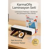 KarmaOfis Laminasyon Seti – Laminasyon Makinesi + 125 Micron A4 Laminasyon Filmi (100’lü)