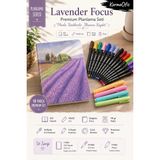 KarmaOfis Lavender Premium Planlama Seti | 112 Yaprak A5 Çizgisiz Ivory Defter + 14 Renk 0.4 Fineliner Kalem + 4 Pastel Fosforlu Kalem