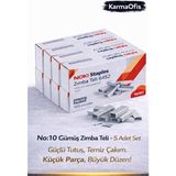 KarmaOfis No:10 Gümüş Zımba Teli – 5 Adet Set | Dayanıklı, Pürüzsüz Çakım Ofis Zımba Teli