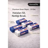 KarmaOfis Premium Sınav Silgisi 5’li Set – Tozsuz, İz Bırakmayan, CE Belgeli