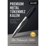 KarmaOfis Premium Siyah Metal Tükenmez Kalem – Ergonomik Tasarım, Akıcı Yazım, Şık ve Dayanıklı