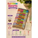 KarmaOfis Rainbow Hearts Premium Hb Kurşun Kalem Seti 12'li Köşeli Gövde Renkli Kalp Desenli Yerli Üretim - 12 Adet - Siyah