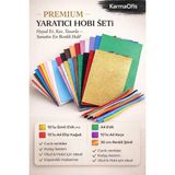 KarmaOfis Yaratıcı Hobi Seti | A4 Simli Eva, Eva, Keçe, Elişi Kağıdı, Şönil – Okul & Etkinlik Seti