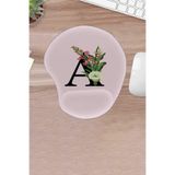 KARMAT Damla, A Harfine Özel Mousepad, Bilek Destekli Konforlu Mousepad, Bilgisayar Faresi Pedi, aksesuarı Bej-