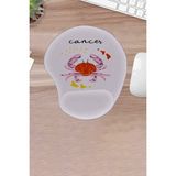 Karmat Damla, Cancer, Yengeç Burcu Sembolü, Bilek Destekli, Konforlu Mousepad, Ergonomik Bilgisayar Faresi Pedi - Pembe