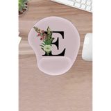 KARMAT Damla, E Harfine Özel Mousepad, Bilek Destekli Konforlu MOUSEPAD, BİLGİSAYAR FARESİ PEDİ AKSESUARI Pembe-