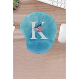 KARMAT Damla, K Harfi, Mavi, Harfe Özel, Kişiye Özel Mousepad, Bilgisayar Faresi Pedi, Laptop Aksesuarı Mavi-