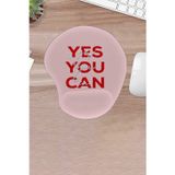 KARMAT Damla, Mouse Pad, Yes You Can, Bilek Destekli Mouse Pad, Konforlu Bilgisayar Faresi Pad
