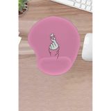 KARMAT Damla, Pembe El Deseni, Kalp, Konforlu, Bilek Destekli Mouse Pad, Bilgisayar Laptop Aksesuarı Pembe-