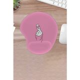 KARMAT Damla, Pembe El Deseni, Kalp, Konforlu, Bilek Destekli Mouse Pad, Bilgisayar Laptop Aksesuarı