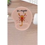 Karmat Damla, Scorpio, Burçlar, Akrep Burcu Sembolü, Bilek Destekli Ergonomik Mouse Pad, Bilgisayar Fares,pedi - Pembe