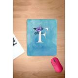 Karmat Dikdörtgen, F Harfi, F Harfi Için Mouse Pad, Bilek Destekli, Konforlu Bilgisayar Faresi Pedi, Laptop Aksesuarı - Mavi