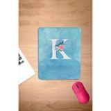 Karmat Dikdörtgen, K Harfi Için Mousepad, Bilek Destekli Konforlu Mousepad, Bilgisayar Faresi Pedi, Laptop Aksesuarı - Mavi