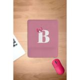 KARMAT Dikdörtgen, Pembe, Bilek Destekli mousepad, B Harfi, Konforlu Mousepad, bilgisayar aksesuarları Pembe-