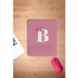 KARMAT Dikdörtgen , Pembe, Bilek Destekli mousepad, B Harfi, Konforlu Mousepad, bilgisayar aksesuarları