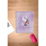 Karmat Dikdörtgen, S Harfi, S Harfi Için Mousepad, Bilek Destekli Konforlu Bilgisayar Faresi Pedi, - Mor