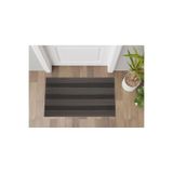 KARMAT Kapı Önü Paspası, 3 Şeritli Halılı Paspas, Toz Ve Nem Alıcı Paspas, 45 * 70 SİYAH-45 x 70