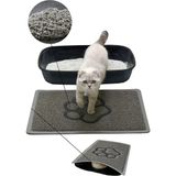 Karmat Kedi Kumu Paspası, Elekli Kedi Tuvaleti Paspası, Kıvırcık Paspas 40*60-Gri - 40 x 60 cm