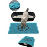 Karmat Kedi Kumu Paspası, Elekli Kedi Tuvaleti Paspası, Kıvırcık Paspas 40*60-Turkuaz - 40 x 60 cm