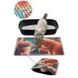 KARMAT Kedi Kumu Paspası, Kedi Tuvaleti Paspası, Dijital Baskılı Kedi Paspası, 40 * 60 renkli-