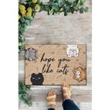 Karmat Kedi Temalı Paspas, İç Ve Dış Çok Amaçlı Kapı Önü Paspası