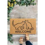 Karmat Kedili Paspas, Welcome Kedi Paspası, Iç Ve Dış Kapı Önü Paspası, Çok Amaçlı Dekoratif Paspas