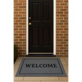 KARMAT Nem Alıcı Toz Alıcı Kapı Önü Paspası, Havuzlu Welcome Baskılı Paspas, 45 * 70-gri Gri-45 x 70
