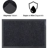 Karmat Nem Alıcı, Toz Alıcı Paspas, Iç ve Dış Mekan Paspası, Kapı Önü Paspas, Giriş Paspası, Havuzlu Paspas - Siyah - 45 x 70 cm