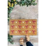 KARMAT Pembe Kurdele, Desenli Kapı Önü Paspası, İç ve Dış Kapı Önü Paspası pembe-45 x 70