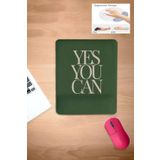 KARMAT Yes You Can, Yeşil Kare Mousepad, Konforlu, Bilek Destekli Bilgisayar Faresi Pedi, Aksesuar