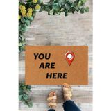 Karmat You Are Here, Yazılı Kapı Önü Paspası, İç Ve Dış Dekoratif Kapı Önü Paspası