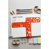 Karmelom Studio 3 Kanatlı Katlanabilir Bullet Journal Sayfa Düzenleme ve Hobi Şablon Cetvel Set - Kırmızı