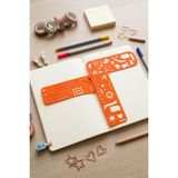 Karmelom Studio 3 Kanatlı Katlanabilir Bullet Journal Sayfa Düzenleme ve Hobi Şablon Cetvel Set - Turuncu